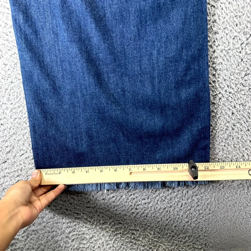 Kancan Jeans Women 24x32 Blue Denim Wide Leg Hi-Rise Distressed Raw Hem NWT - Picture 12 of 13